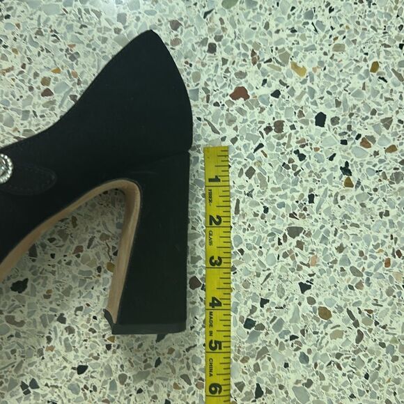 Kate Spade Maren pump Mary Jane rhinestone suede heel 9.5 - Picture 9 of 9